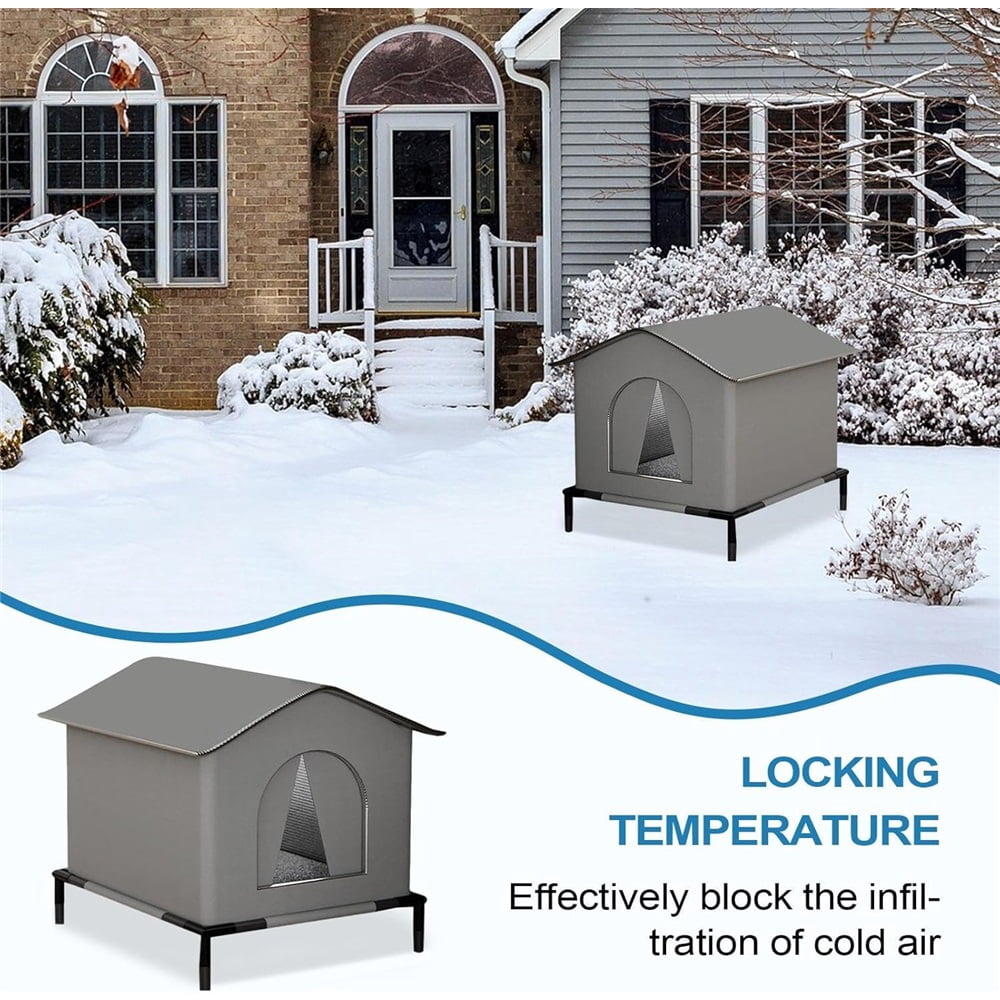 Sugagale Outdoor Cat House Waterproof, Cat Shelter for Outside Cats, Weatherproof Feral Cat House for Backyard Garage Porch, Insulated Foldable Cat House Outdoor