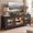 Black, variant on Homieasy Farmhouse 55.1'' TV Stand for TVs Up to 60'', Wood Entertainment Center with Charging Station, LED Lights and Shelves for Living Room, Yellow Oak