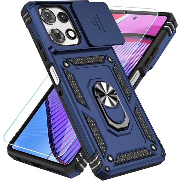 HCTian Phone Case for Motorola Moto G Power 5G 2025/Moto G Play 5G 2025 Case with HD Screen Protector & Slide Camera Cover & Kickstand, [Military-Grade] Phone Case