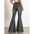 thumbnail image 5 of Women's High Waisted Flared Pants Ripped Knee Flared Women's Jeans, Casual And Fashionable Boyfriend Long Pants, 5 of 5