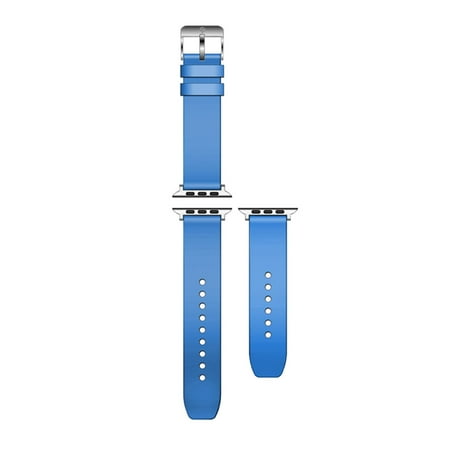 

Sport Silicone Compatible with Apple 42/44/45 w/ Silver hardware--Blue
