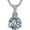 Cubic Zirconia - April, variant on Lucita Simulated Birthstone Necklace in 925 Sterling Silver - Platinum Plated - 3 Prong - September