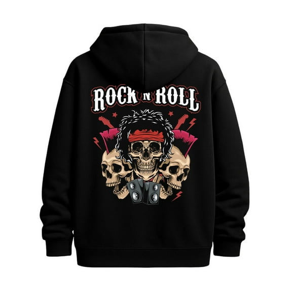 Rock 'n' Roll funny hoodies music for men sweatshirts black hoodies for autumn and winter Clothing high quality guitar Vintage Unisex Shirt Graphic Tee tshirts