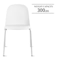 thumbnail image 6 of Set of 2 Stackable Dining Kitchen Chairs Plastic Armless Side with Back Curved Round Shape Chrome Metal Legs Indoor Outdoor Patio White, 6 of 19