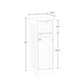 thumbnail image 6 of RiverRidge Ashland 1-Door Slim Bathroom Storage Cabinet with Drawer and Shelves - White, 6 of 16