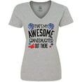 thumbnail image 3 of Inktastic That's My Awesome Granddaughter out There Cheerleader Women's V-Neck T-Shirt, 3 of 5