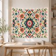 thumbnail image 5 of Ornate Floral Medallion in Creamy Off-White, Cozy Boho for Nature Lovers, Folk Art Home Decor, Housewarming Gift, Tapestry Wall Hanging for Living Room and Dorm, 5 of 7