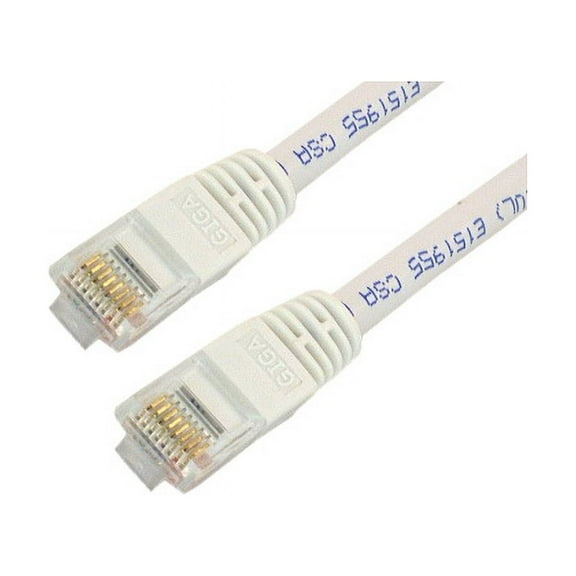 IEC M60469-.5 RJ45 4Pr Cat 6 Patch Cord with Molded Snag Free Strain Relief WHITE 6 Inch