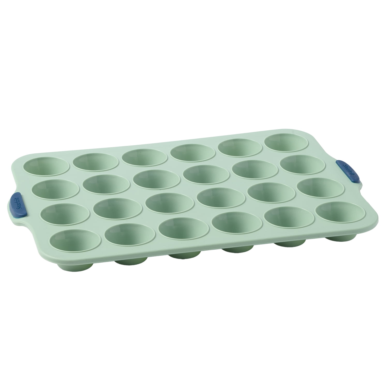 Starfrit 24-Cup Silicone Mini Muffin Pan , 1.75 in Diameter Cups with Integrated Metal Frame