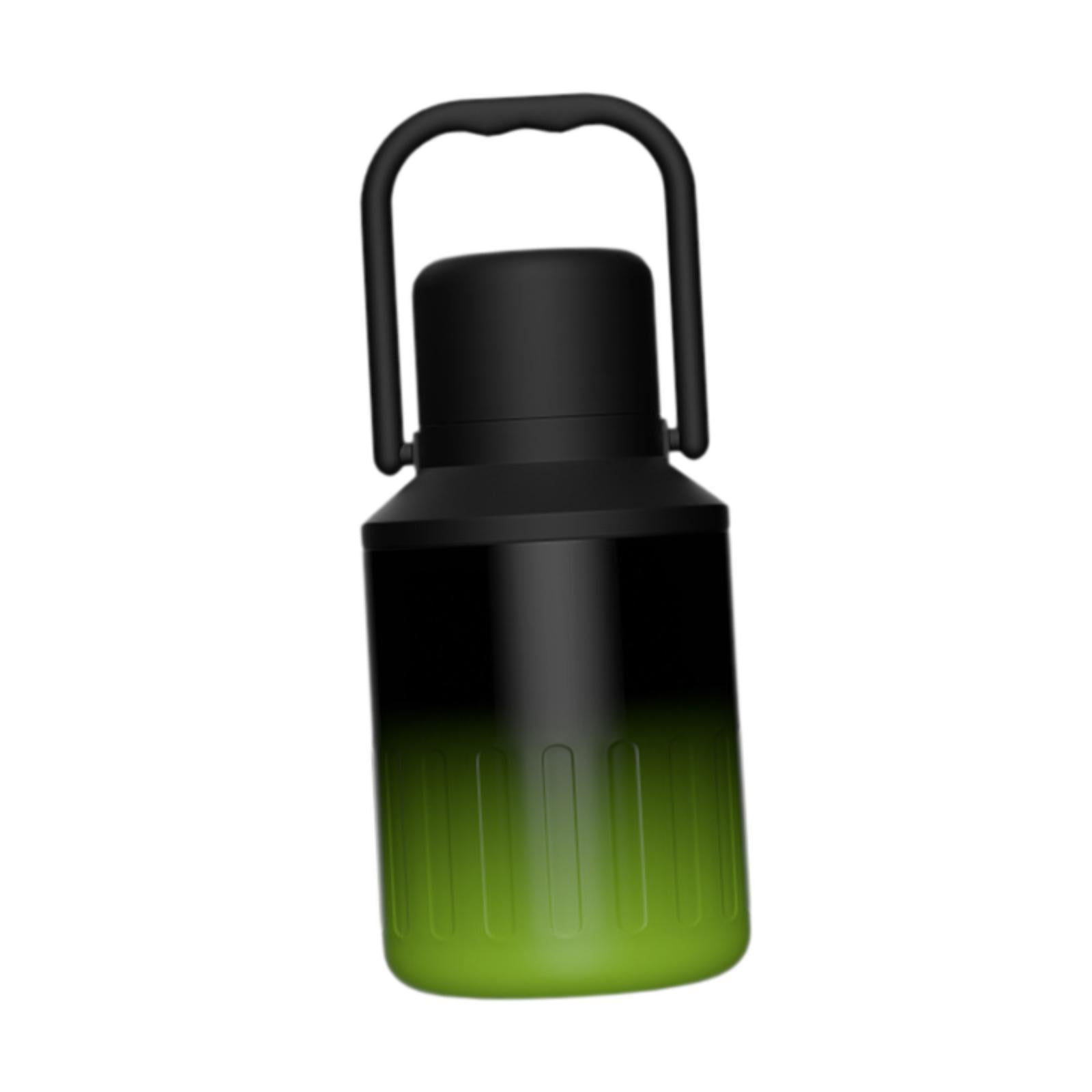 koolsoo Insulated Water Bottle Portable Gift with Handle for Outdoor Fishing Cycling Black Green