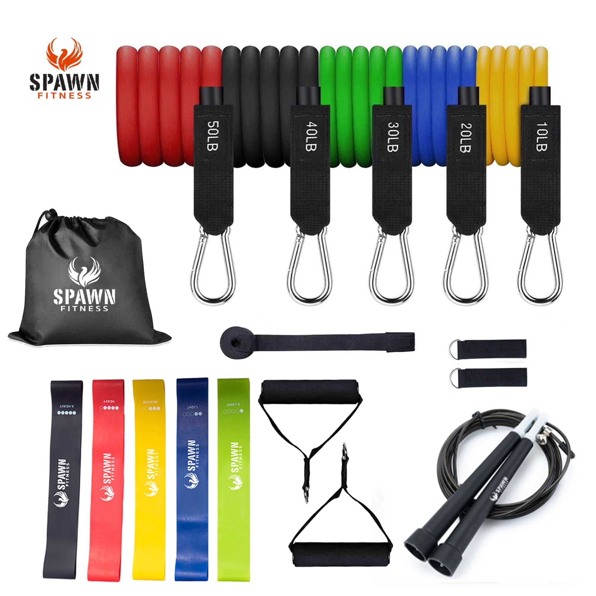 11 Piece Resistance Bands Set Heavy Workout Exercise Yoga Crossfit Fitness HDCFK 