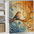 thumbnail image 5 of JEUXUS Durable and Washable Shower Curtain with Very Good Bird And Flower Pattern - Multiple Sizes White, 5 of 6