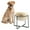 Beige, variant on Raised Dog Food and Water Bowl with Non Slip Stand - Ceramic Pet Dishes for Medium to Big Dogs - 2 x 1600 ml