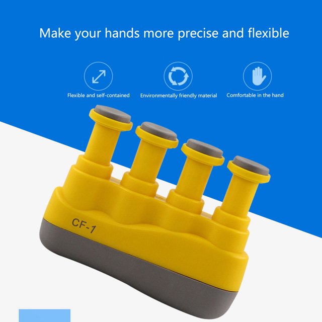 Fortalecedor de dedos Ejercitador de dedos Equipo de entrenamiento con agarre manual (5 libras) Amarillo