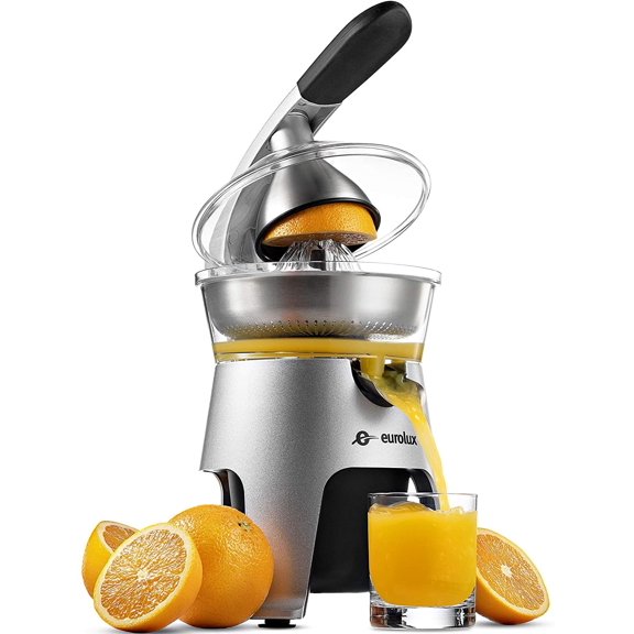 Eurolux Die Cast Stainless Steel Electric Citrus Juicer for Orange, Lemon, Grapefruit, 300 Watt