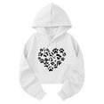 thumbnail image 4 of mihongmao Valentine Oversized Hoodies for Women Winter Solid Color Printed Long-Sleeved Round Neck Long-Sleeved Pullover Top White S, 4 of 7