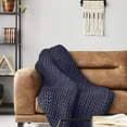 thumbnail image 6 of Donna Sharp Chunky Knit Indigo Contemporary Decorative Throw Blanket with Over-Sized Loop Pattern, 6 of 6
