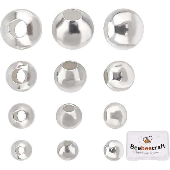 40Pcs 925 Sterling Silver Spacer Beads 2mm 2.5mm 3mm 4mm Small Round Loose Jewelry Making Beads