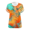 thumbnail image 6 of gakvbuo Women'S Plus Size Tunic Tops Oversized V-Neck Short Sleeve Color Blocks Summer Shirt Loose Sports T-Shirt, 6 of 6