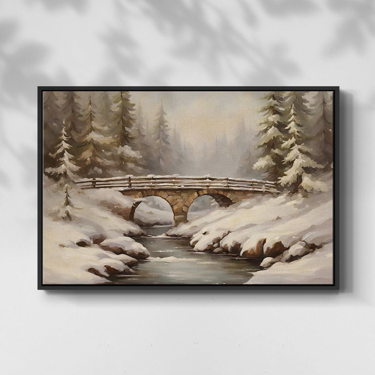 Vintage Landscape-CLXXVI By Wexford Home Framed in Black Wood Gallery Wrapped Canvas 25 in. x 37 in.
