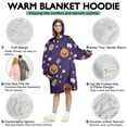 thumbnail image 5 of Wearable Oversized Blanket,Halloween Cute Pumpkins and Cupcakes Wearable Blanket Hoodie for Adults,Cozy Hooded Blankets with Super Pockets,Super Warm Fuzzy Pullover for Women & Men, 5 of 6
