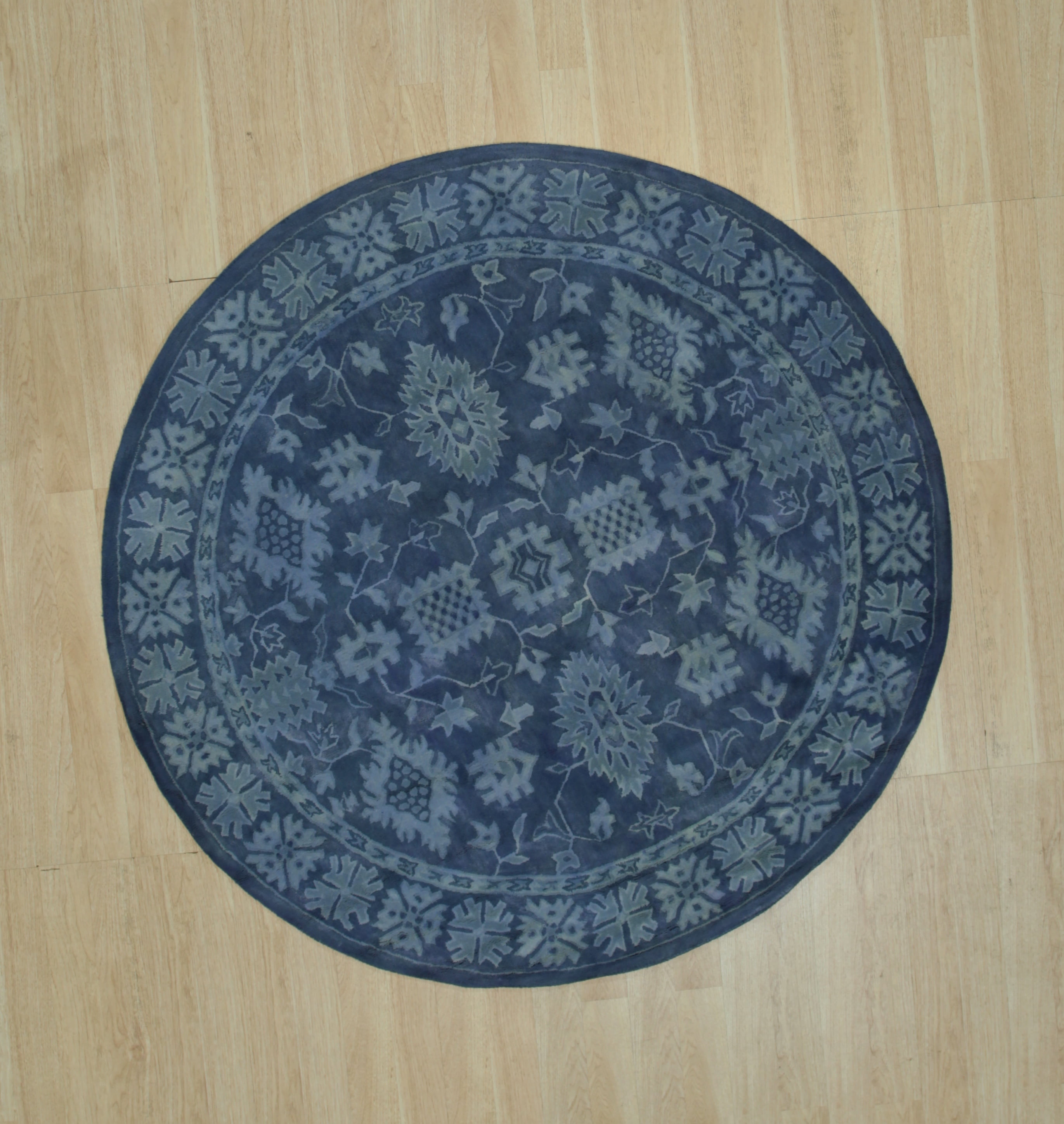 4' x 6' Blue EORC IE85BL4X6 Hand-Tufted Wool Overdyed Rug 