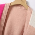 thumbnail image 6 of Arlun Women's Open Front Cropped Cardigan Sweaters Colorful Long Sleeve Knit Tops Soft Comfortable Trendy Color Block Lantern Sleeves Short Cardigans Outwear Red XL, 6 of 8