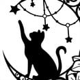 thumbnail image 2 of Gatos Negros Luna Metal Arte de la Pared Decoración Arte de la Pared de Hierro Escultura Hueca Negra Decoración Colgante Decoración de Pared de de Metal Rústico, 2 of 6