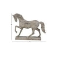 thumbnail image 3 of 21" x 18" Beige Polyresin Prancing Horse Sculpture, by DecMode, 3 of 9