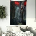 thumbnail image 3 of Fantasy World Tapestry, Fictional Reverent Character in Fire Temple Dark Gothic Demonic Devil Print, Wall Hanging for Bedroom Living Room Dorm Decor, 40W X 60L Inches, Grey Red, by Ambesonne, 3 of 5