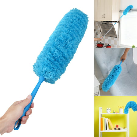 Microfiber Bendable Duster, Flexible, Extendable Household Cleaner Duster for Interior Roof, Ceiling Fan, Cobweb Duster, Hypoallergenic Large Microfiber Head - Wet or Dry