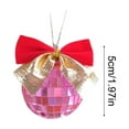 thumbnail image 3 of Mirror Disco Balls,Mini Disco Balls with Ribbon Bow for Disco Party Silver and Gold Ornaments Mirror Ball Decoration Christmas Tree(Pink), 3 of 6
