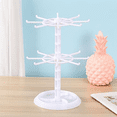 thumbnail image 2 of Qtmnekly Countertop Acrylic Rotating Keychain Rack Adjustable 2 Tire Spinner Display Holder Trinkets Jewelry Organizer Stand-A, 2 of 6
