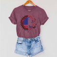 thumbnail image 6 of Women's T-shirts Independence Day Tops Short Sleeves Crew Neck T-shirt for Women with Printed Graphic Simple Pattern Summer Casual Daily Outfit Essentials Ship in 2 Days, 6 of 7