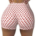 thumbnail image 2 of Goofa Red Cross Printed Workout Shorts Women Seamless Scrunch Butt Lifting High Waisted Gym Booty Shorts Elastic Workout Shorts-Large, 2 of 8