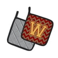 thumbnail image 2 of Carolines Treasures CJ1048-WPTHD Letter W Chevron Garnet and Gold Pair of Pot Holders, 7.5HX7.5W, multicolor, 2 of 2