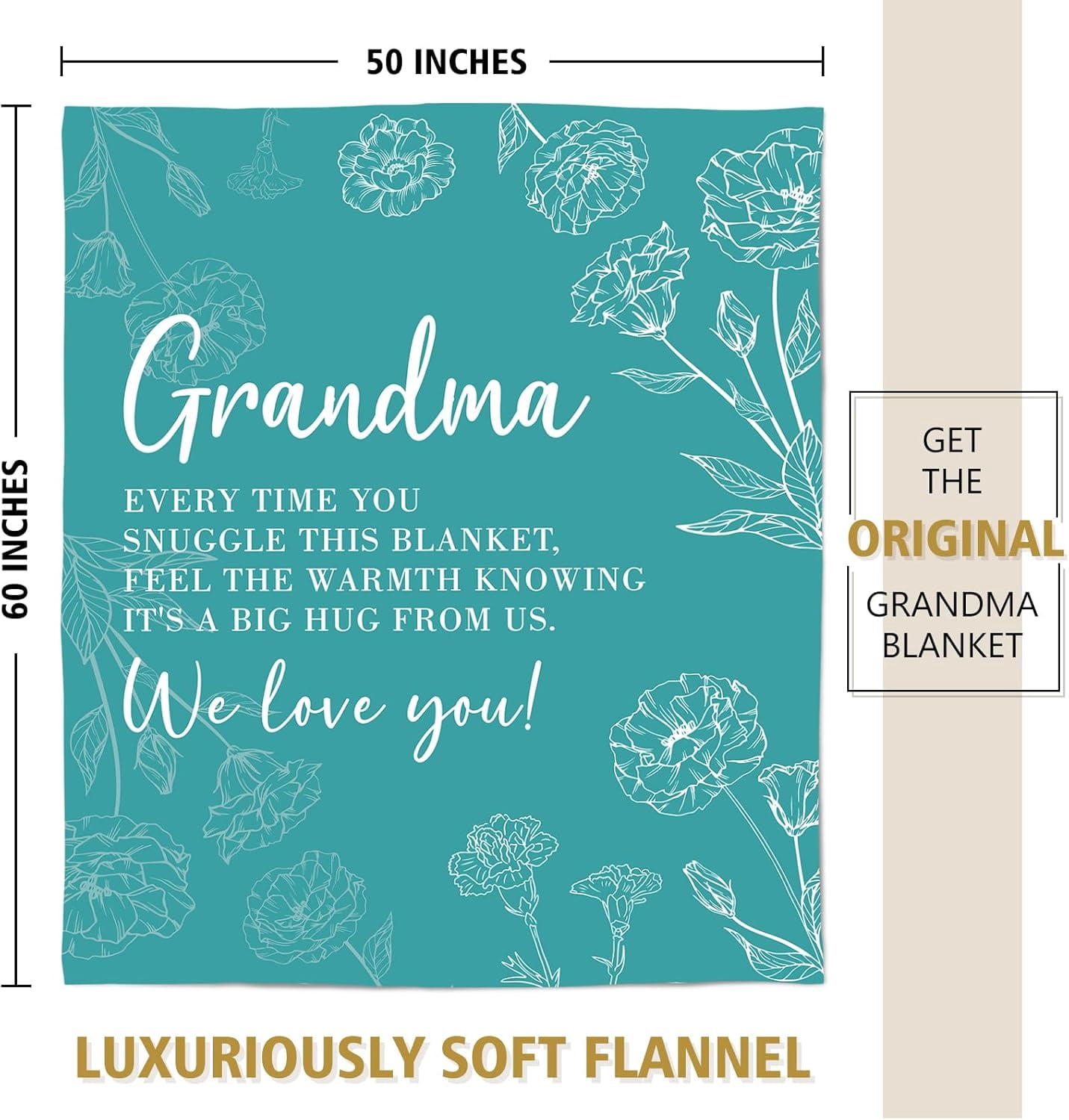 Grandma Gifts, Gifts for Grandma Blanket, Grandmas Birthday Gift from Grandkids, to My Grandmother Throw Blanket