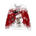 thumbnail image 2 of Kiijoy Tween Girls Snowman Hoodie Christmas Cozy Loose Hooded Sweatshirt Pullover Top, 2 of 6