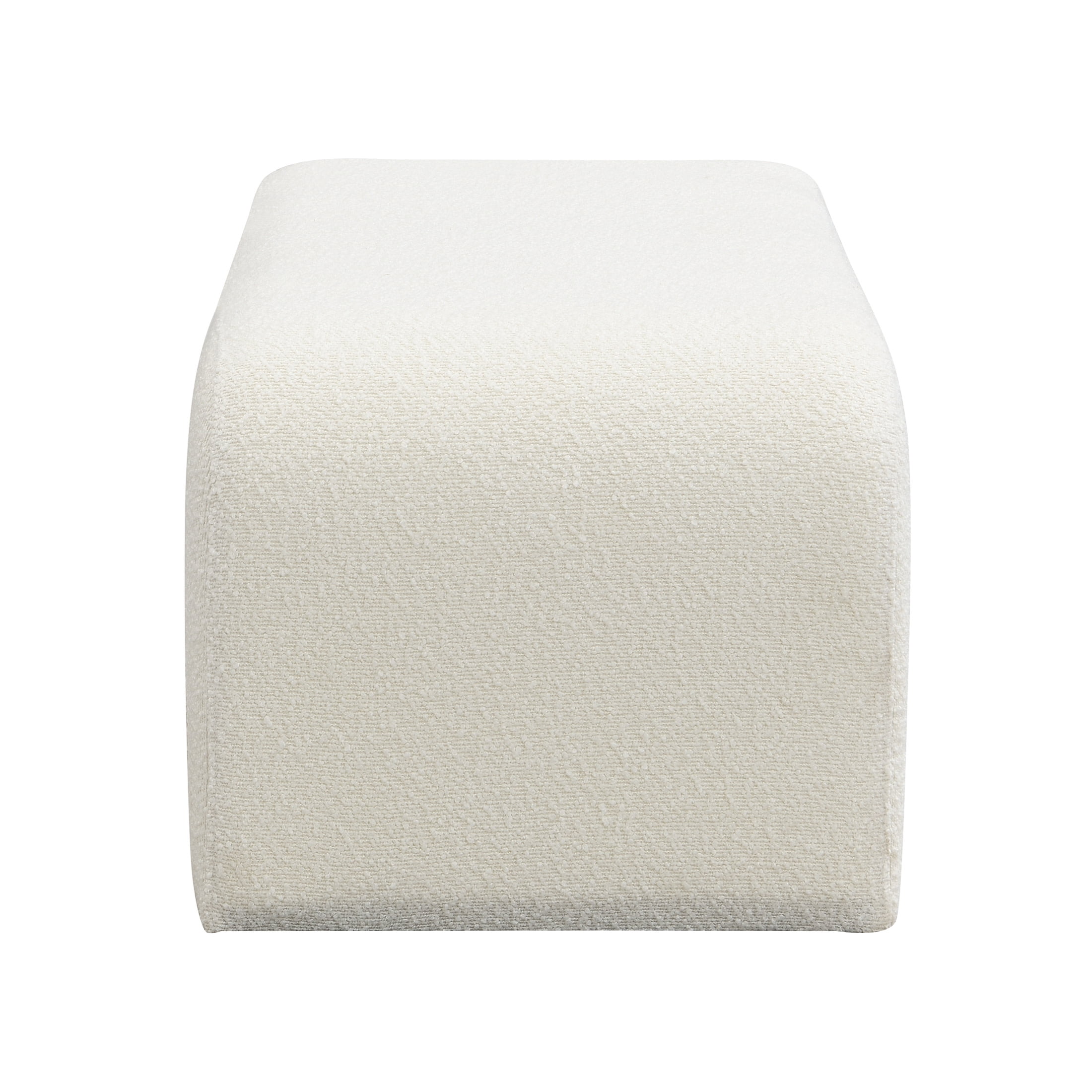 Christopher Knight Home Upholstered Ottoman with Solid Wood Drawer, Storage Footrest, White Boucle Fabric