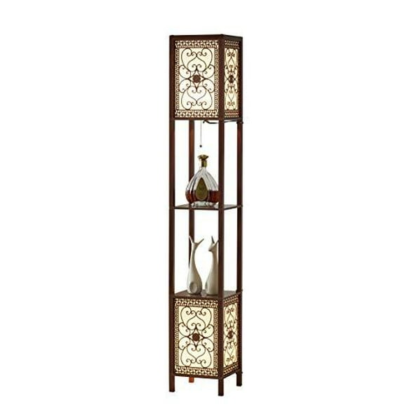 Artiva USA Lampe de Sol Étagère Infinity Heart, Noyer Foncé, 64 Pouces