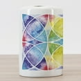 thumbnail image 3 of Geometry Ceramic Toothbrush Holder, Design of Egyptian Surrounding Partial Circular Arcs with Motley Effects, Decorative Versatile Countertop for Bathroom, 4.5" X 2.7", Multicolor, by Ambesonne, 3 of 4