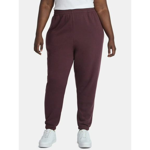 Terra & Sky Women's Plus Fleece Jogger Sweatpants, Size 0X-5X