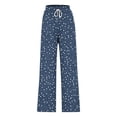 thumbnail image 6 of Mifsaly Heart Print Wide Leg Sweatpants Women High Waist Demin Pants Elastic Waistband Soft Cotton Joggers Relaxed Work Vacation Casual Pant With Pockets S, 6 of 6