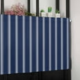 thumbnail image 7 of Valances for Windows Navy Blue and White Striped Geometric Valance Rod Pocket Window Treatments Curtains for Kitchen Small Windows Living Room Bedroom Bathroom, 42"x18", 7 of 7