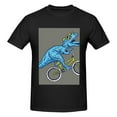 thumbnail image 4 of Bingfone Fun Riding Dinosaur Men'S Loose Fit Short-Sleeve Pocket T-Shirt, 4 of 7