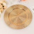 thumbnail image 3 of BalsaCircle 6 Metallic Gold 13 in Round Swirl Rattan Acrylic Charger Plates Party Events Tableware Decorations, 3 of 8