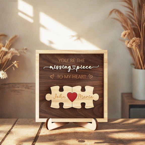 Personalized Puzzle Love Sign, Custom Couples Name Gift, Romantic Valentine Home Decor, Custom Love Keepsake for Him and Her
