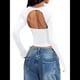 thumbnail image 3 of Camisas de Cuello Cuadrado para Mujer, Camisetas de Larga Ajustadas para Salir XL, 3 of 7
