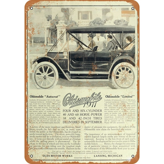 1911 Oldsmobile Metal Sign - 7x10 inch - Vintage Look