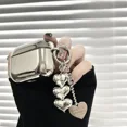 thumbnail image 2 of Luxury Electroplated Silver Earphone Box For Apple Airpods Pro2 Case for AirPods 1 2 3 Cover Simple Abstract Heart Keyring Shell 03 For AirPods 1 or 2, 2 of 5